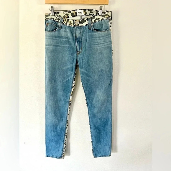 Hudson Vice Versa Patti Slouch Skinny Two-Tone Animal Print Jeans Size 27 - Picture 1 of 8